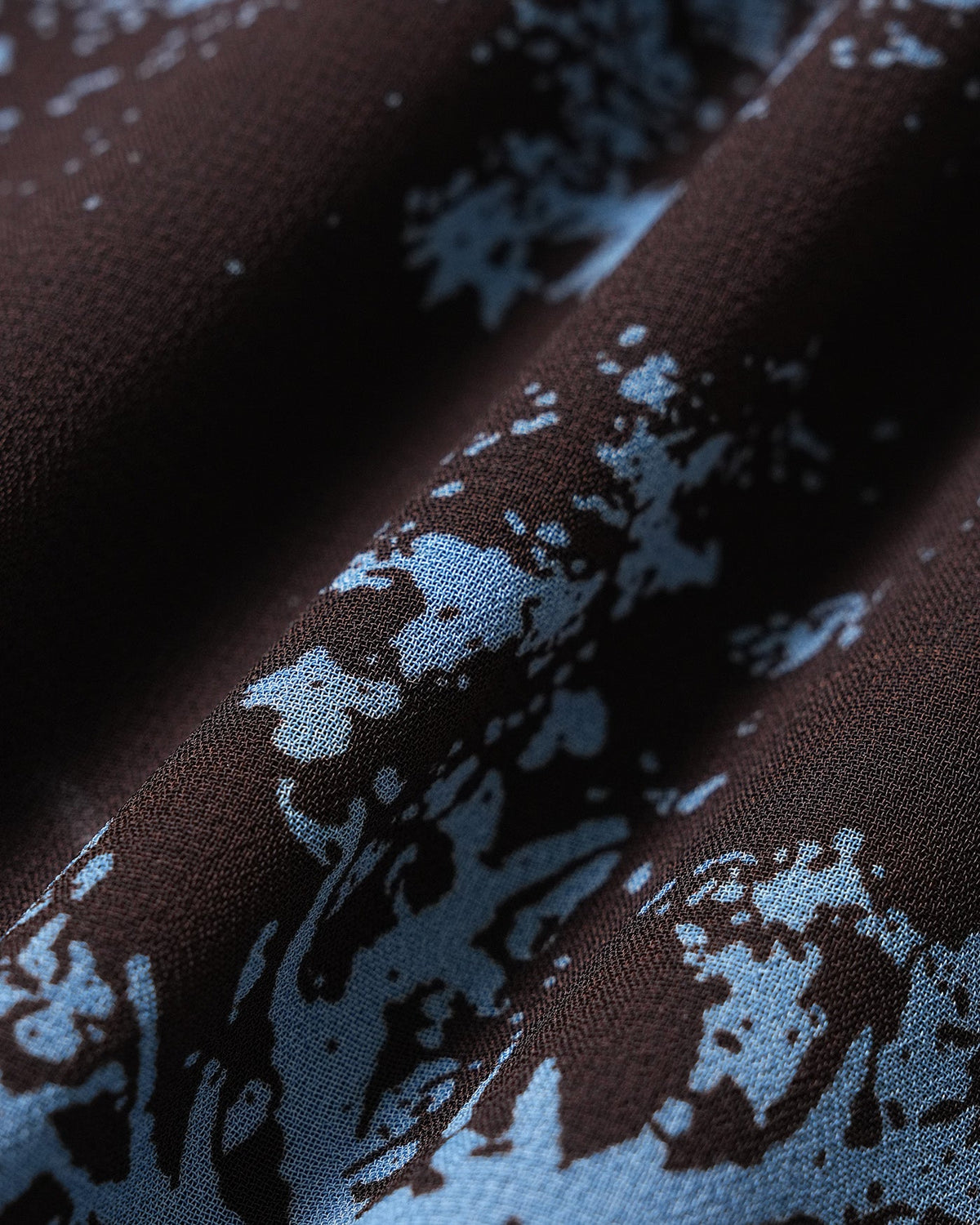Coffee Elastic Waist Floral Midi Skirt