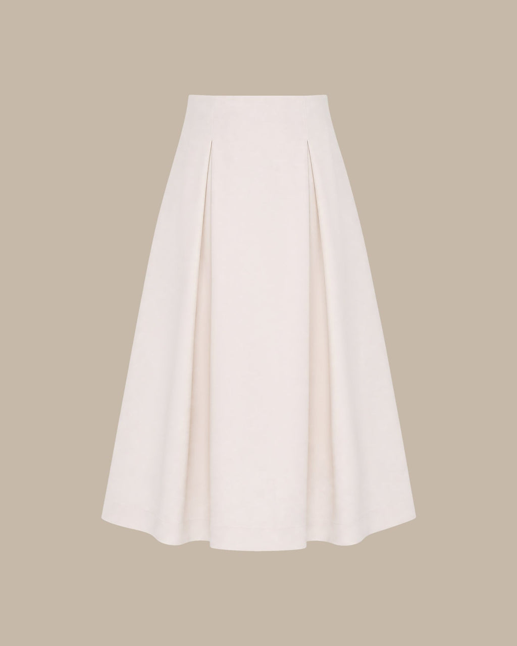 Off White Zipper A-Line Midi Skirt