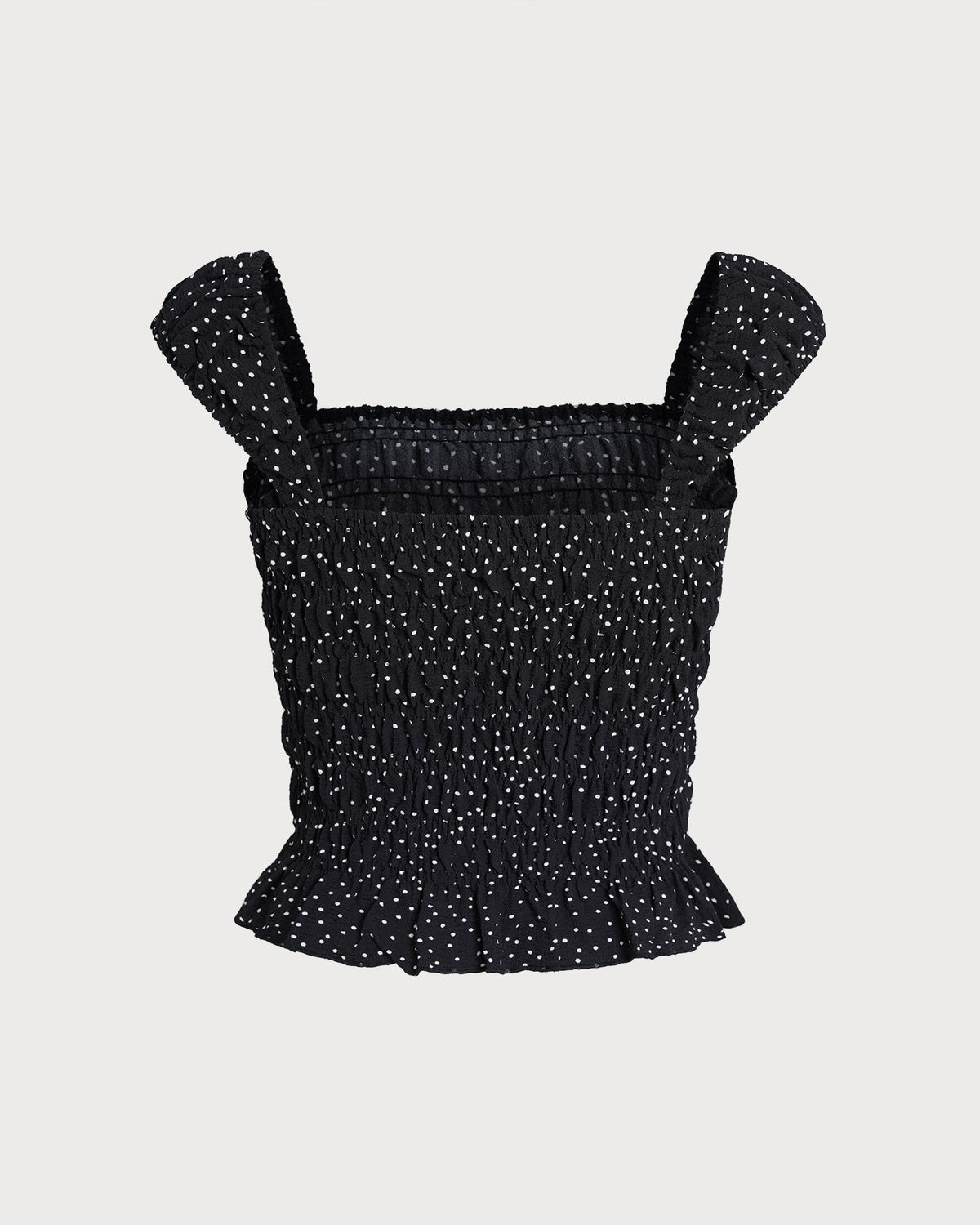 Black Square Neck Polka Dot Tank Top