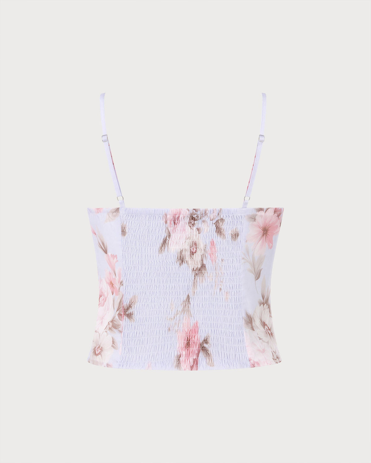 Light Purple See Through Floral Tank Top