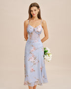Light Purple See Through Floral Tank Top